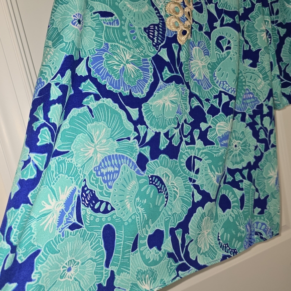 Lilly Pulitzer Vibrant Blue and Green Long Sleeve Dress - Picture 2 of 10